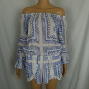 Lovers + Friends Carmella Romper Off the Shoulder Ruffle Floral Long Sleeve Sm